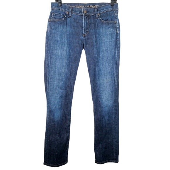 Citizens of Humanity Phoebe Slim Straight Crop Jeans Dark Wash Women's Size 27 - Picture 2 of 16